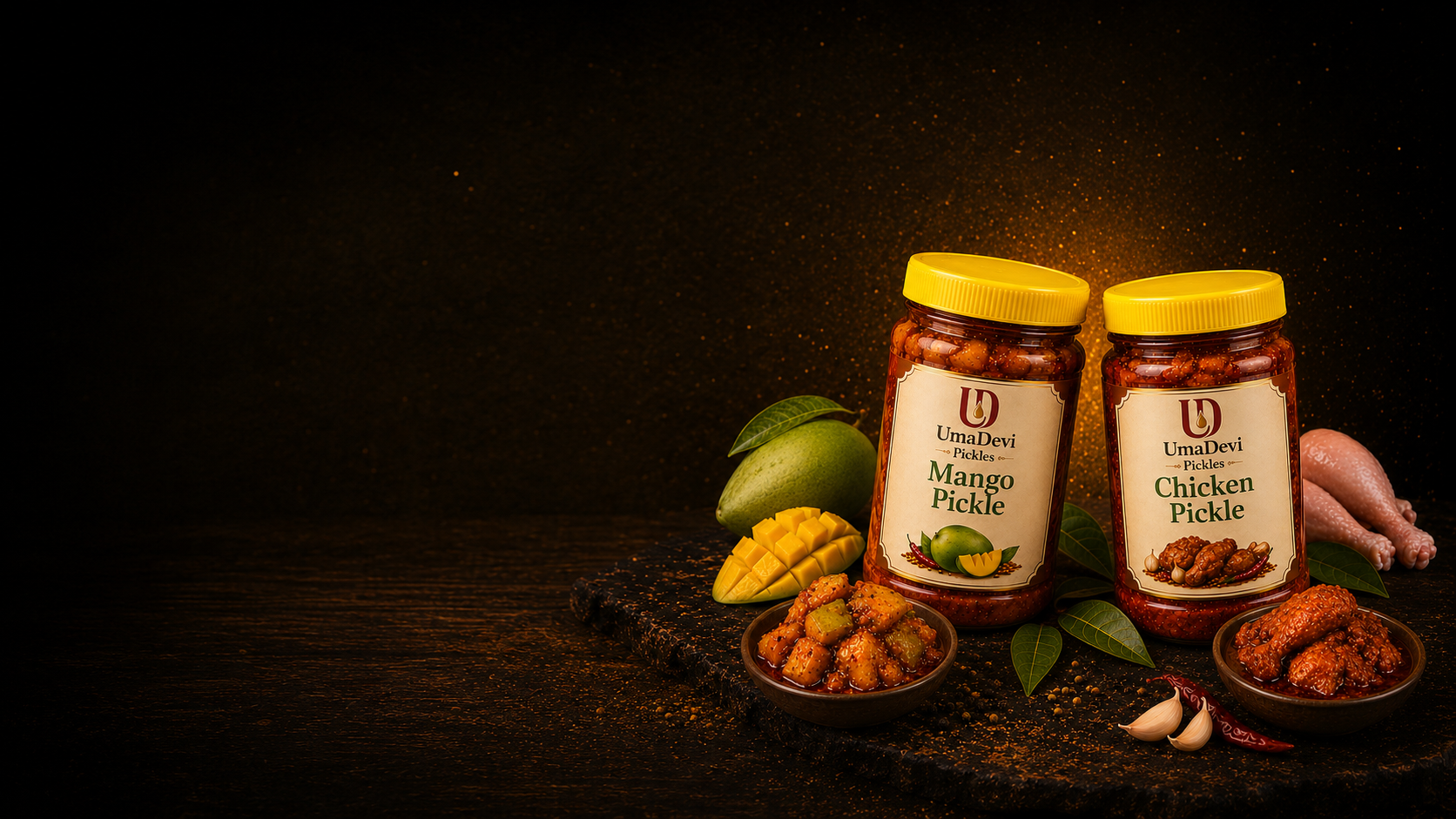 UmaDevi Pickle Jars background