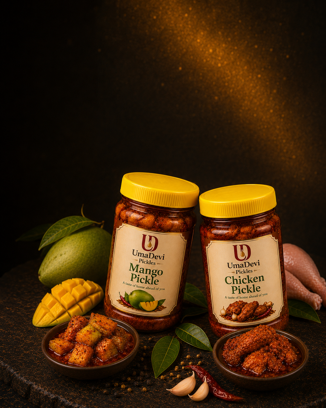 UmaDevi Pickle Jars mobile background